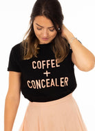 COFFEE + CONCEALER Breastfeeding T-shirt (Black) - The Milky Tee Company