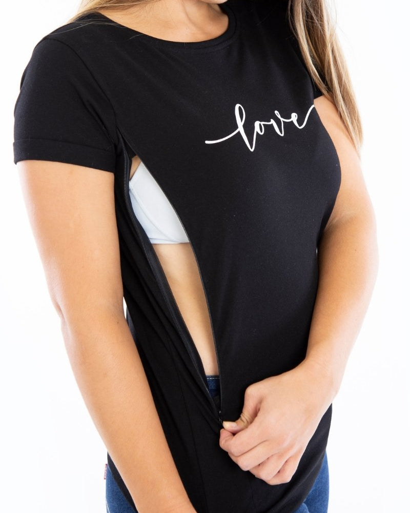 LOVE Breastfeeding T-shirt (Black) - The Milky Tee Company