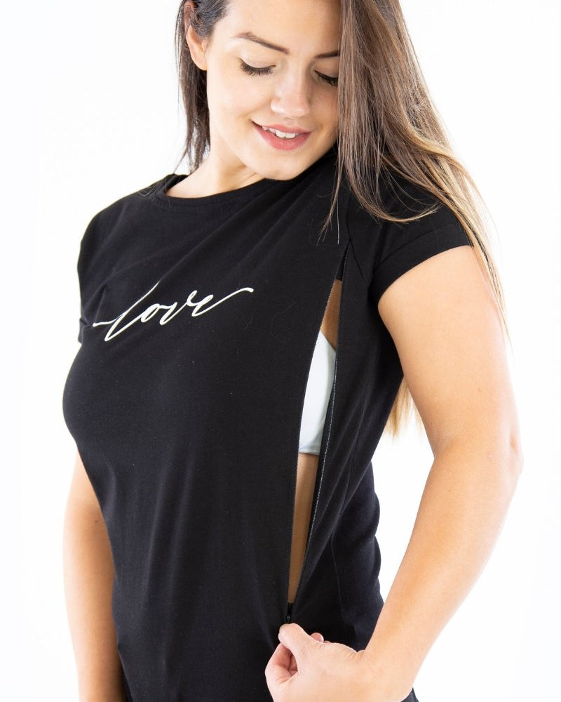 LOVE Breastfeeding T-shirt (Black) - The Milky Tee Company