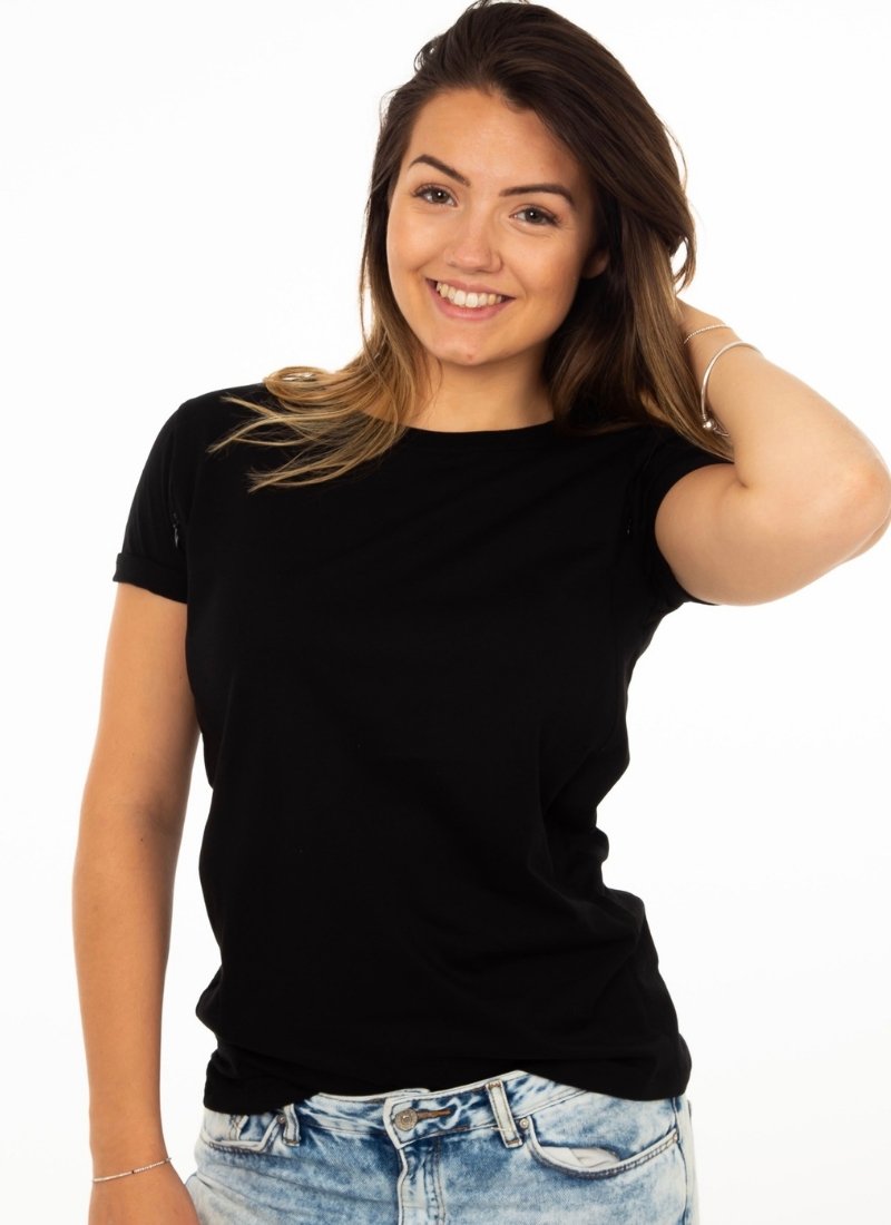 PLAIN BLACK Breastfeeding T-shirt - The Milky Tee Company