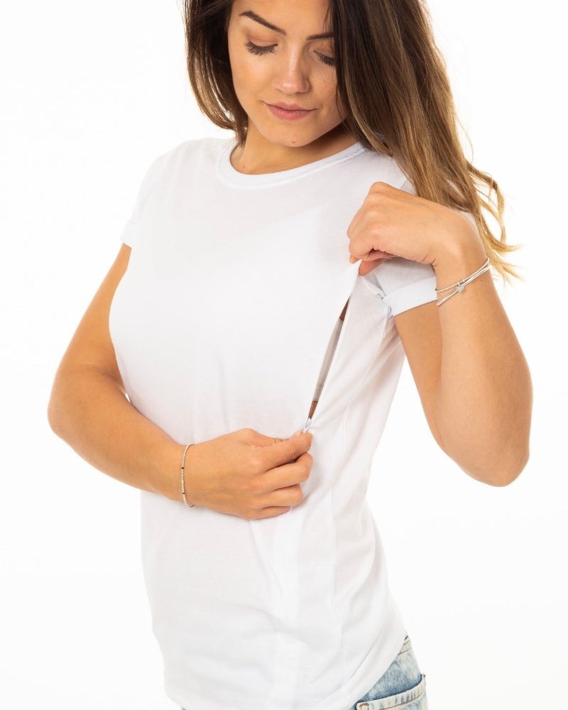 PLAIN WHITE Breastfeeding T-shirt - The Milky Tee Company