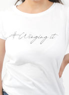 WINGING IT breastfeeding T-shirt (white) - The Milky Tee Company