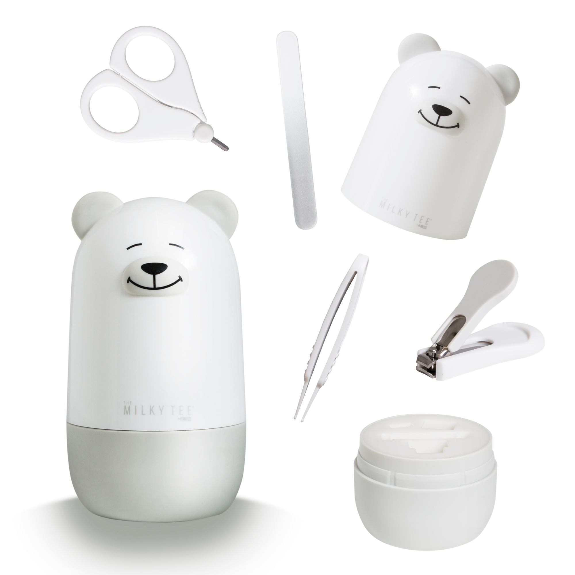 LuvLap Baby Grooming Scissors & Nail Clipper Set/Kit, Manicure Set, 4pcs,  White, 0m+ :: SMILE BABY