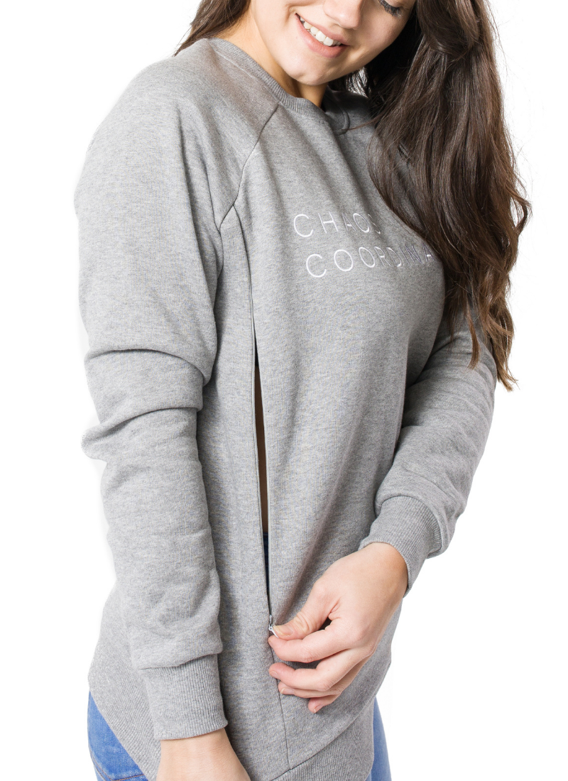 Grey CHAOS COORDINATOR Breastfeeding Sweatshirt The Milky Tee