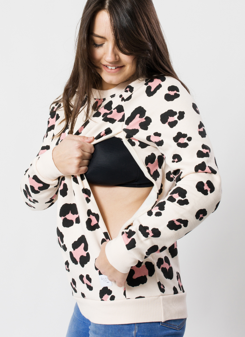 leopard print nursing top