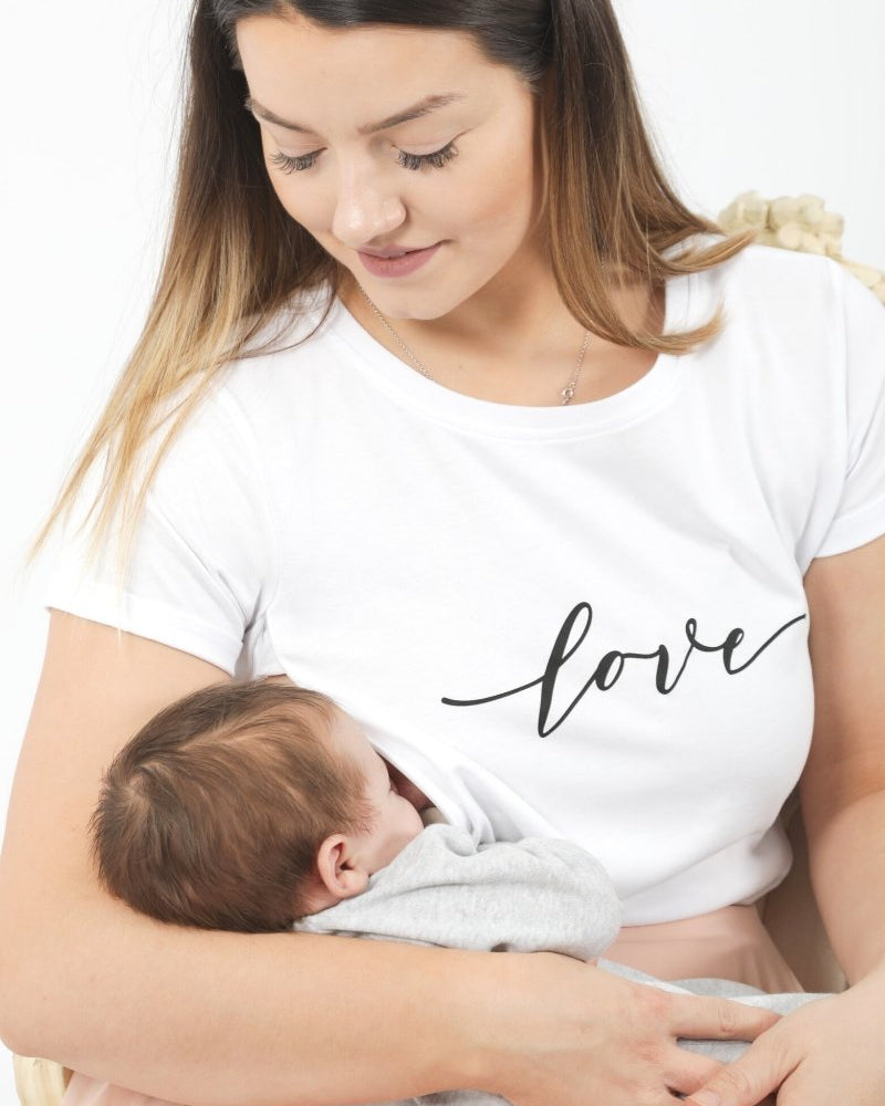 LOVE Breastfeeding T-shirt (White) - The Milky Tee Company
