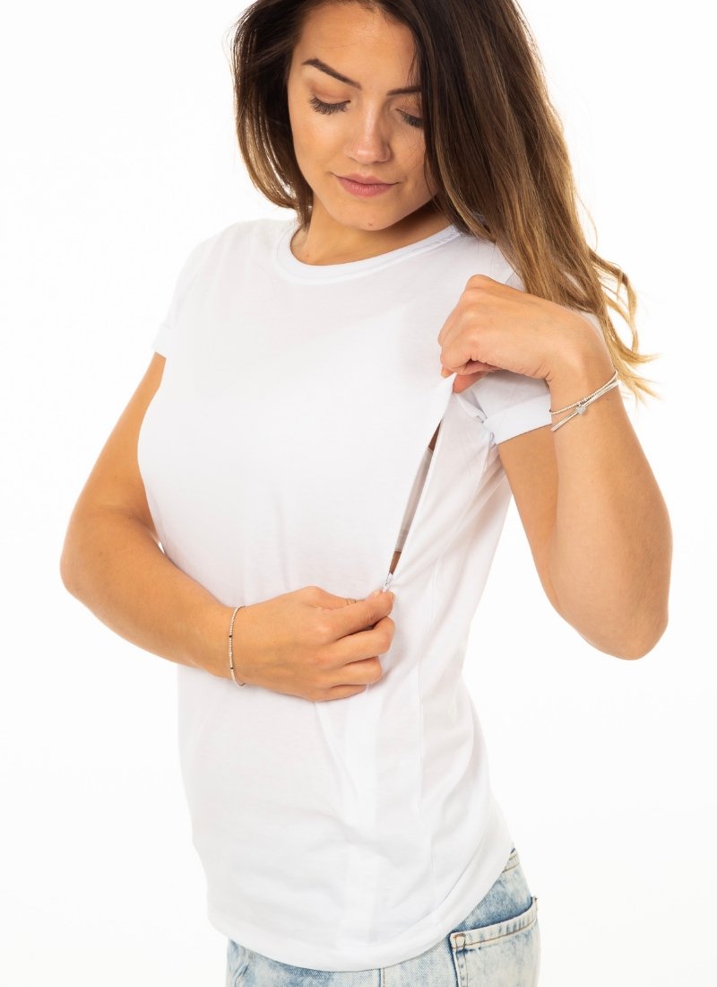 Mold Feed - Cotton Plain Mold Nursing T-Shirt Bra White – Juliet India